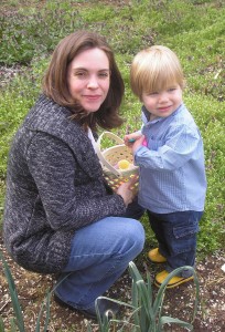 Hunting Easter Eggs with Mom