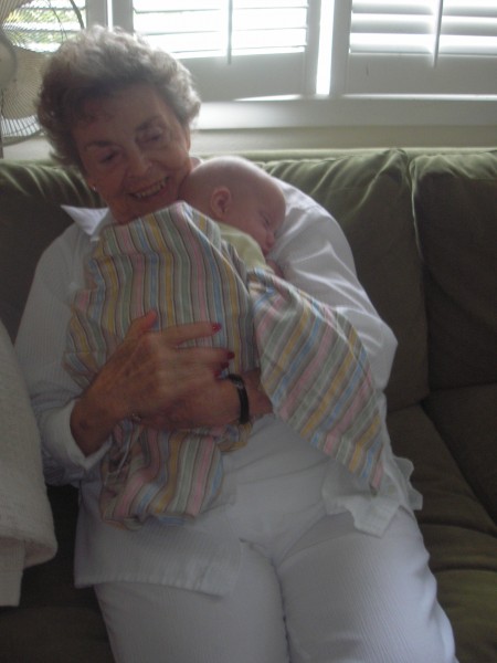 The girls loved to nap on Mamau's shoulder - 08/20/09